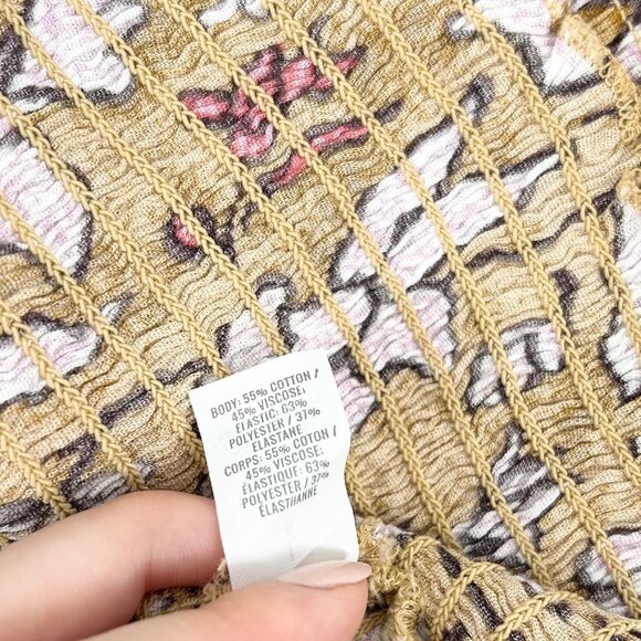 NWT Aerie Jungle Thrills Smocked Floral Print Crop Top - Picture 7 of 7